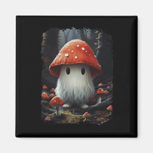 Halloween Aesthetic Cottagecore Ghost Mushroom In Magnet