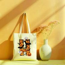 Halloween aesthetic letter H tote bag