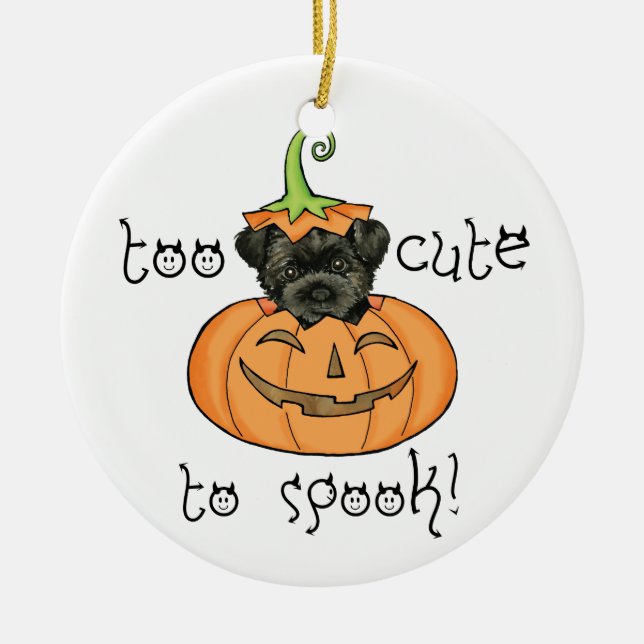Halloween Affenpinscher Ceramic Ornament (Front)