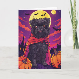 Halloween Affenpinscher Vampire Pumpkins Scary  Card
