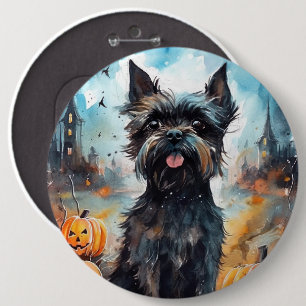 Halloween Affenpinscher With Pumpkins Scary 6 Cm Round Badge
