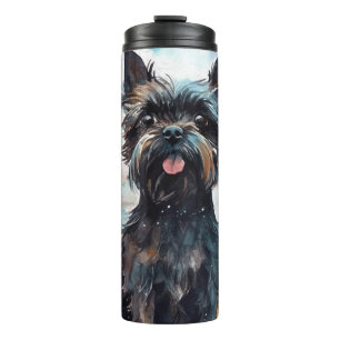 Halloween Affenpinscher With Pumpkins Scary Thermal Tumbler