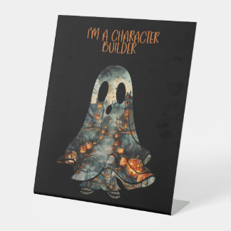 Halloween Affirmation Ghost Humour Pedestal Sign