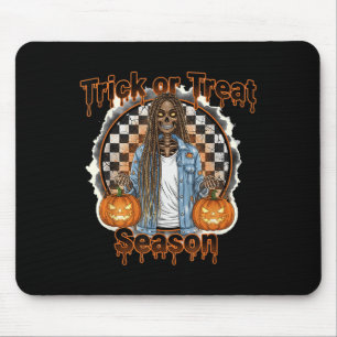 Halloween African American Skeleton Season Pumpkin Mouse Pad