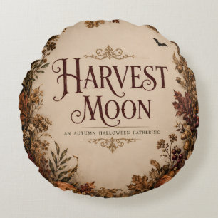 Halloween After Dark , Moody Candlelight Party Round Cushion