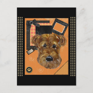 HALLOWEEN AIREDALE POSTCARD