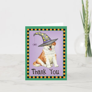 Halloween Akita Thank you card