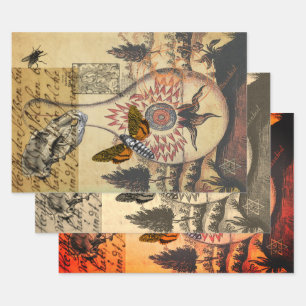 Halloween Alchemy Moth Animal Skull Tissue Wrapping Paper Sheet