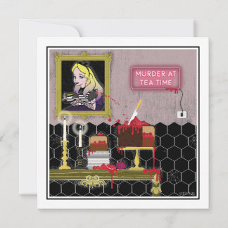Halloween Alice in the wonderland tea time  Invitation