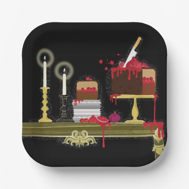  Halloween Alice in the wonderland tea time plate (Front)