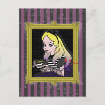 Halloween Alice in the wonderland teatime postcard