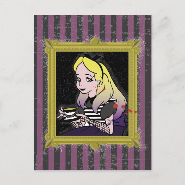 Halloween Alice in the wonderland teatime postcard (Front)