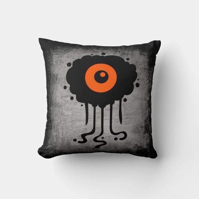 Halloween Alien Cyclops Throw Pillow (Front)