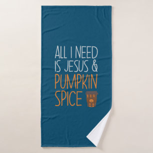 Halloween All I Need Is Jesus And Pumpkin Birthday Bath Towel