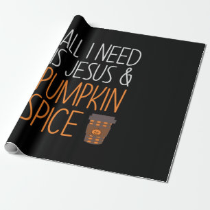 Halloween All I Need Is Jesus And Pumpkin Birthday Wrapping Paper