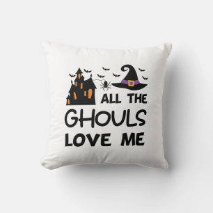 Halloween All The Ghouls Love Me Birthday Cushion
