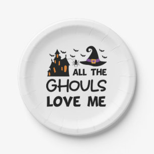 Halloween All The Ghouls Love Me Birthday Paper Plate