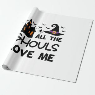 Halloween All The Ghouls Love Me Birthday Wrapping Paper