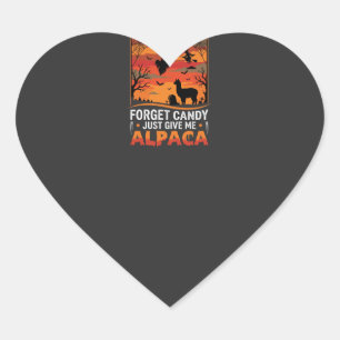 Halloween Alpaca Forget Candy Spooky Vector Design Heart Sticker