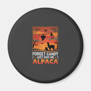 Halloween Alpaca Forget Candy Spooky Vector Design Magnet