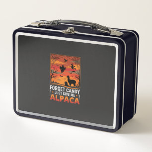 Halloween Alpaca Forget Candy Spooky Vector Design Metal Lunch Box