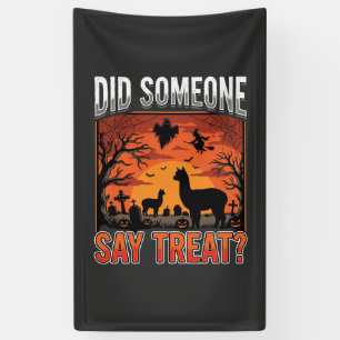 Halloween Alpaca Graveyard Did Someone Say Treat D Banner