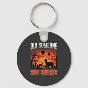 Halloween Alpaca Graveyard Did Someone Say Treat D Key Ring