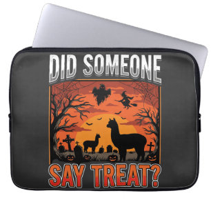 Halloween Alpaca Graveyard Did Someone Say Treat D Laptop Sleeve