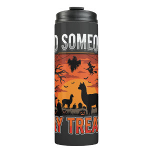 Halloween Alpaca Graveyard Did Someone Say Treat D Thermal Tumbler