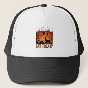 Halloween Alpaca Graveyard Did Someone Say Treat D Trucker Hat