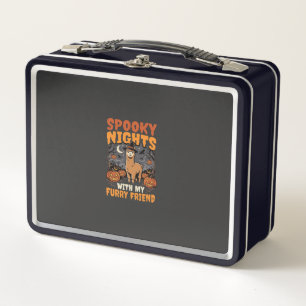 Halloween Alpaca Night Metal Lunch Box