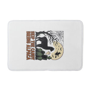 Halloween Alpaca Shirt Cute Spooky Vintage Animal Bath Mat