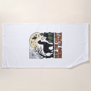 Halloween Alpaca Shirt Cute Spooky Vintage Animal Beach Towel