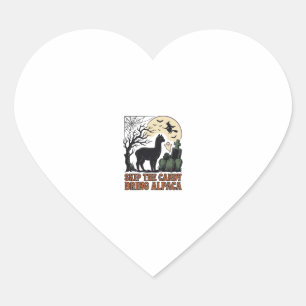 Halloween Alpaca Shirt Cute Spooky Vintage Animal Heart Sticker