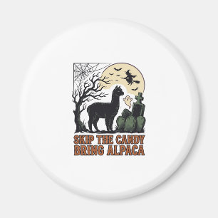 Halloween Alpaca Shirt Cute Spooky Vintage Animal  Magnet