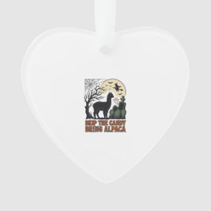 Halloween Alpaca Shirt Cute Spooky Vintage Animal  Ornament