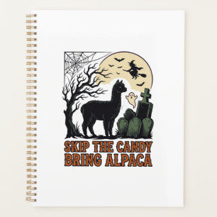 Halloween Alpaca Shirt Cute Spooky Vintage Animal Planner