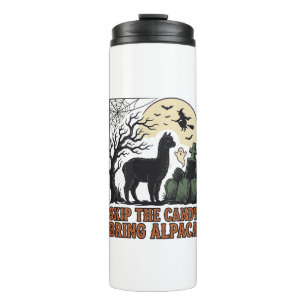 Halloween Alpaca Shirt Cute Spooky Vintage Animal Thermal Tumbler