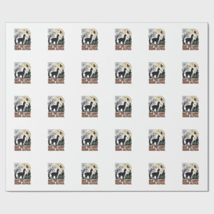 Halloween Alpaca Shirt Cute Spooky Vintage Animal Wrapping Paper