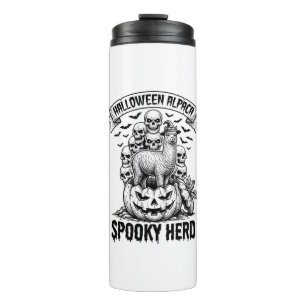 Halloween Alpaca Shirt Vintage Skull Pumpkin Desig Thermal Tumbler