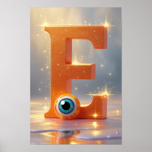 Halloween Alphabet Kids ABC Letter E Poster