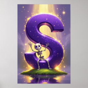 Halloween Alphabet Kids ABC Letter S Poster