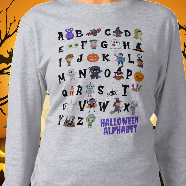 Halloween Alphabet Teacher Long Sleeve Tshirt (Creator Uploaded)