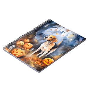 Halloween American English Foxhound With Pumpkins Notebook