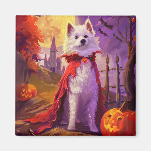 Halloween American Eskimo Pumpkins Scary Magnet