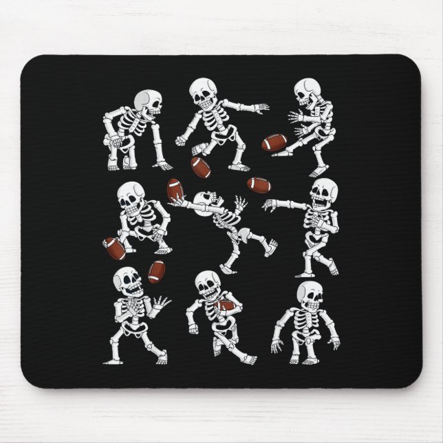Halloween American Football Skeletons Funny Men Bo Mouse Pad (Front)
