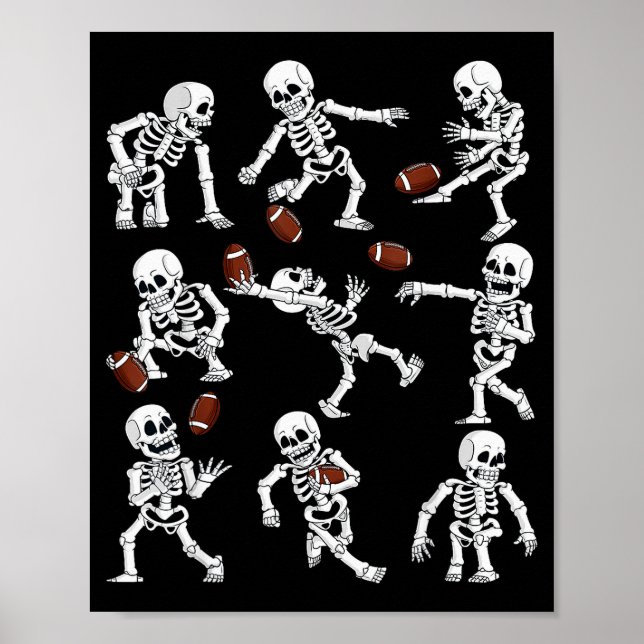 Halloween American Football Skeletons Funny Men Bo Poster (Front)