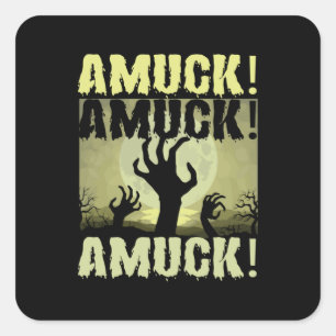 Halloween Amuck Amuck Halloween Birthday Square Sticker