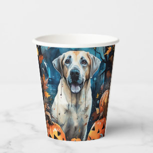 Halloween Anatolian Shepherd With Pumpkins Scary Paper Cups