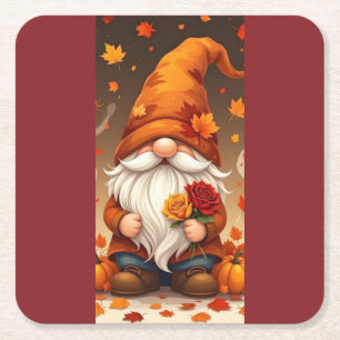 halloween and autumn greetings card square paper coaster